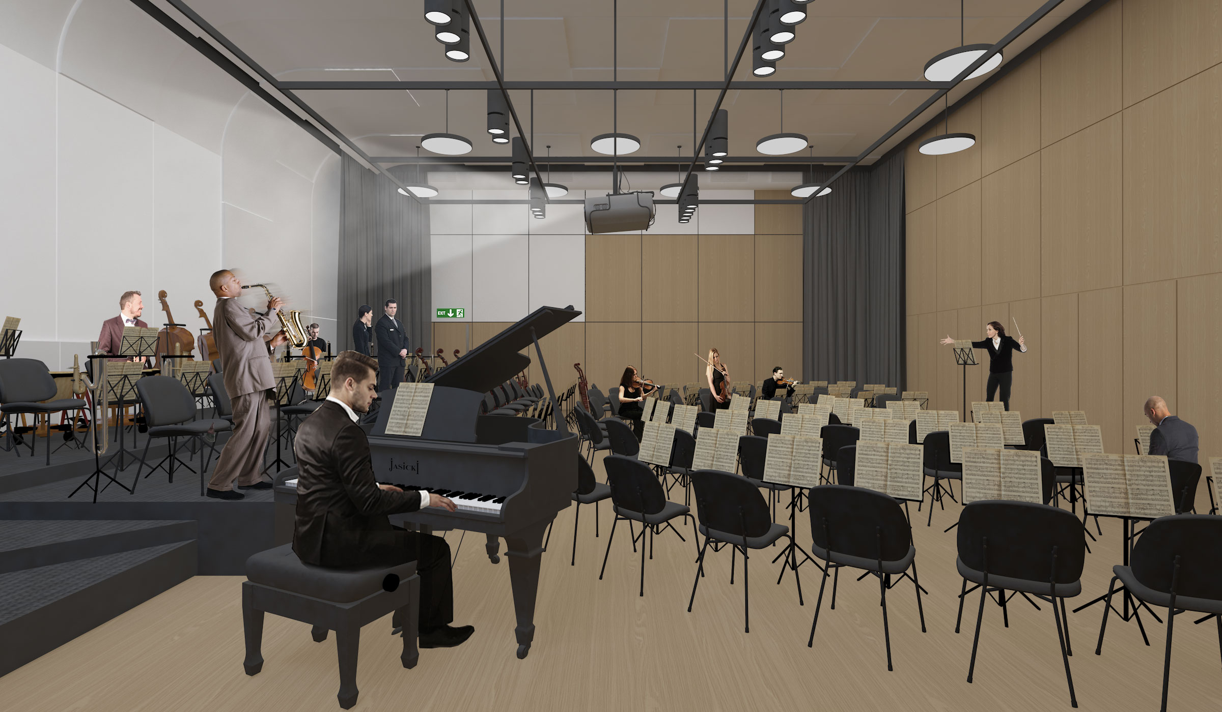 Rehearsal hall and administrative new building of the Armenian State Symphony Orchestra alternate view