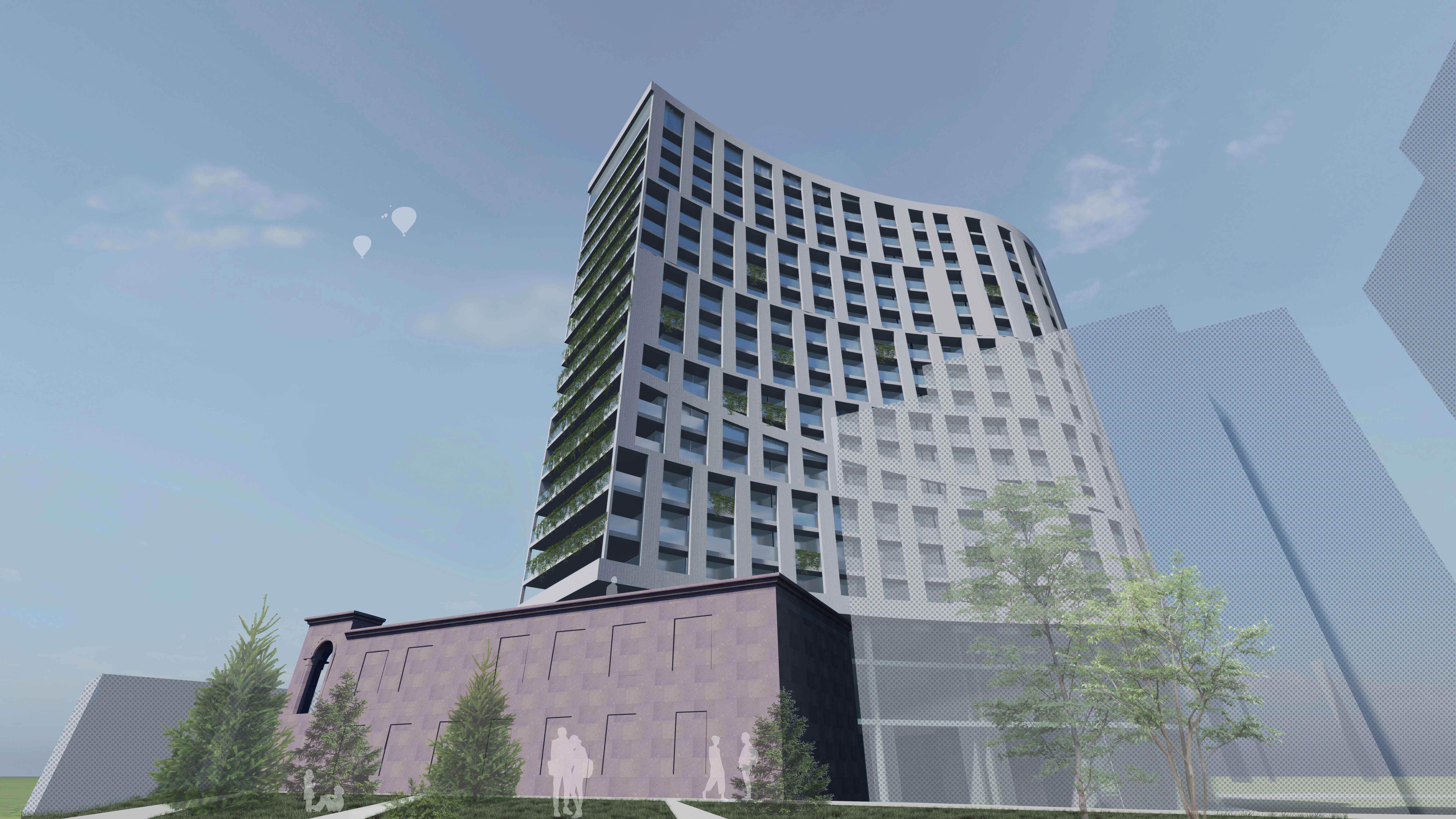 Residential and commercial building "Nork Tower" in the district Nork-Marash in Yerevan alternate view