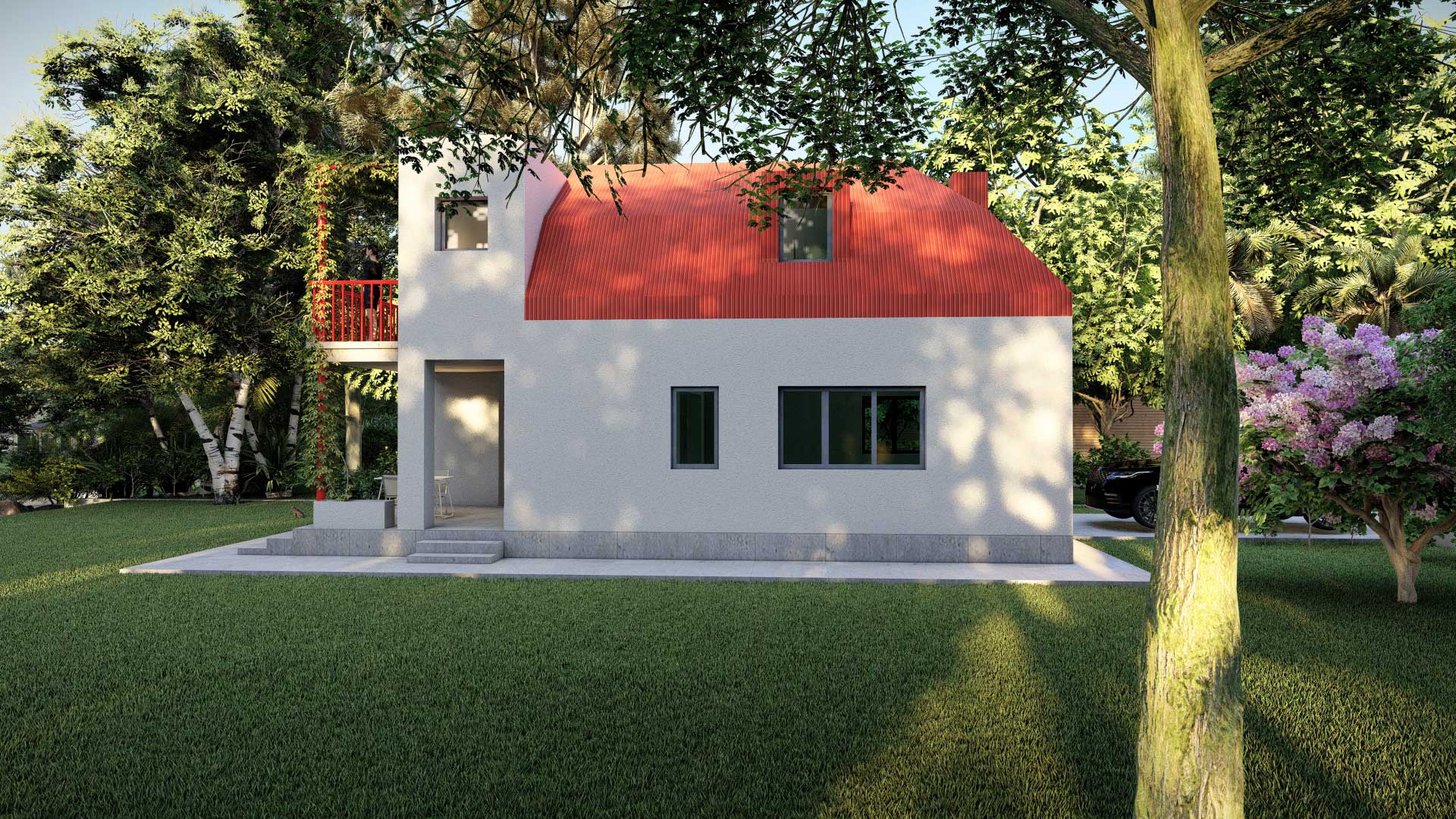 Reconstruction with extention of a typical country house of Soviet times in Jrvezh alternate view
