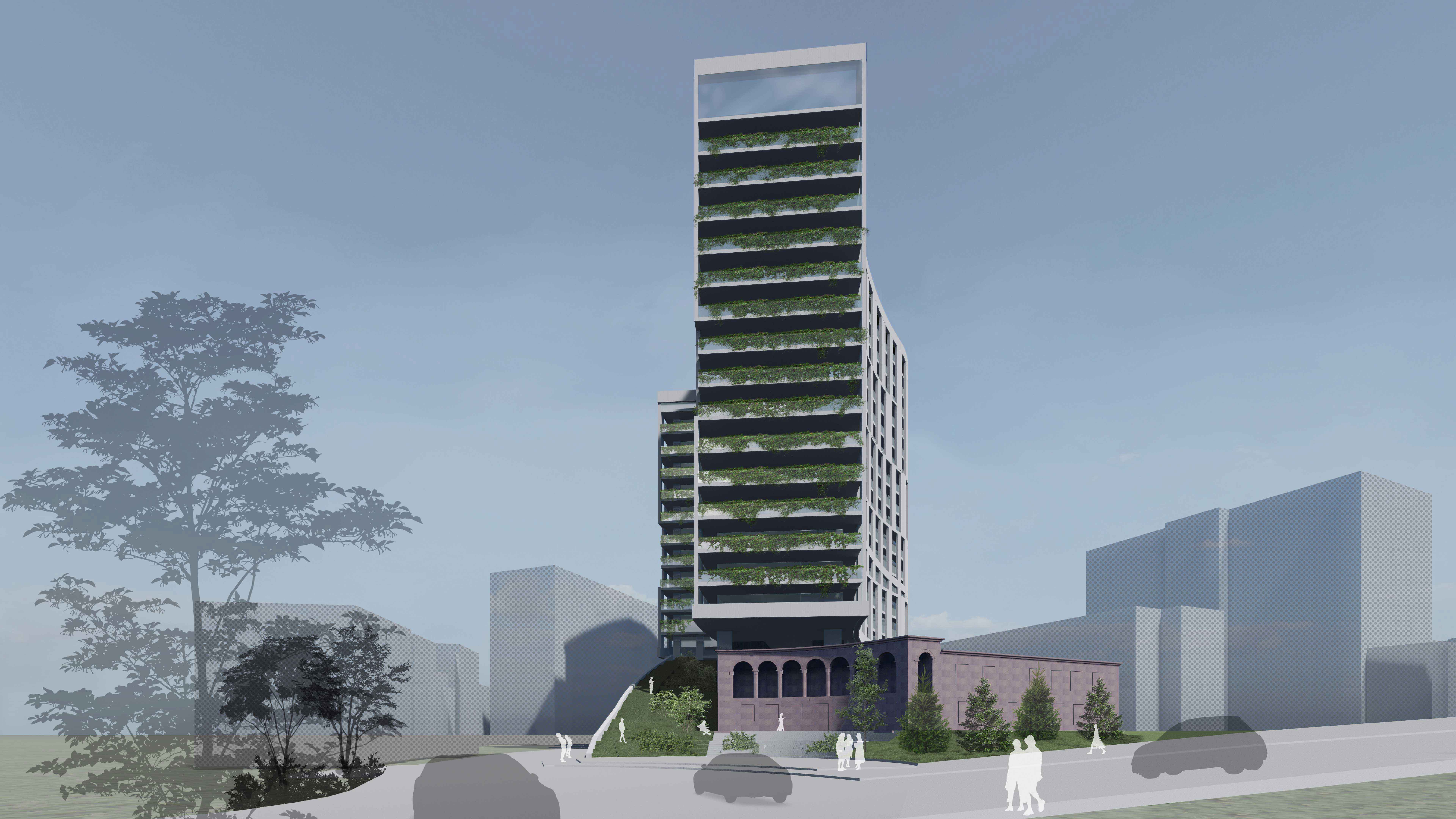 Residential and commercial building "Nork Tower" in the district Nork-Marash in Yerevan alternate view
