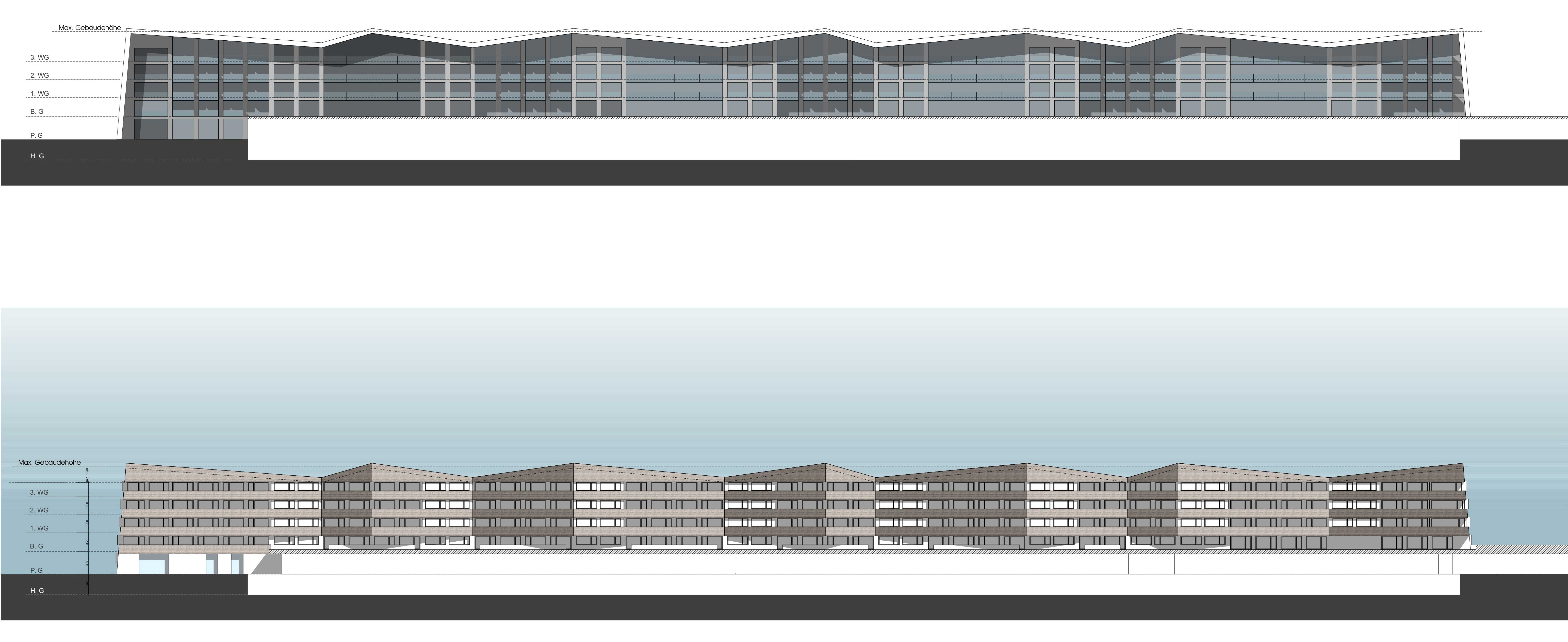 Residential building and railway station "Bahnhof Andermatt". alternate view