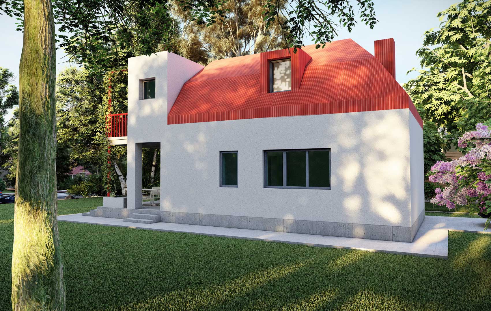 Reconstruction with extention of a typical country house of Soviet times in Jrvezh alternate view
