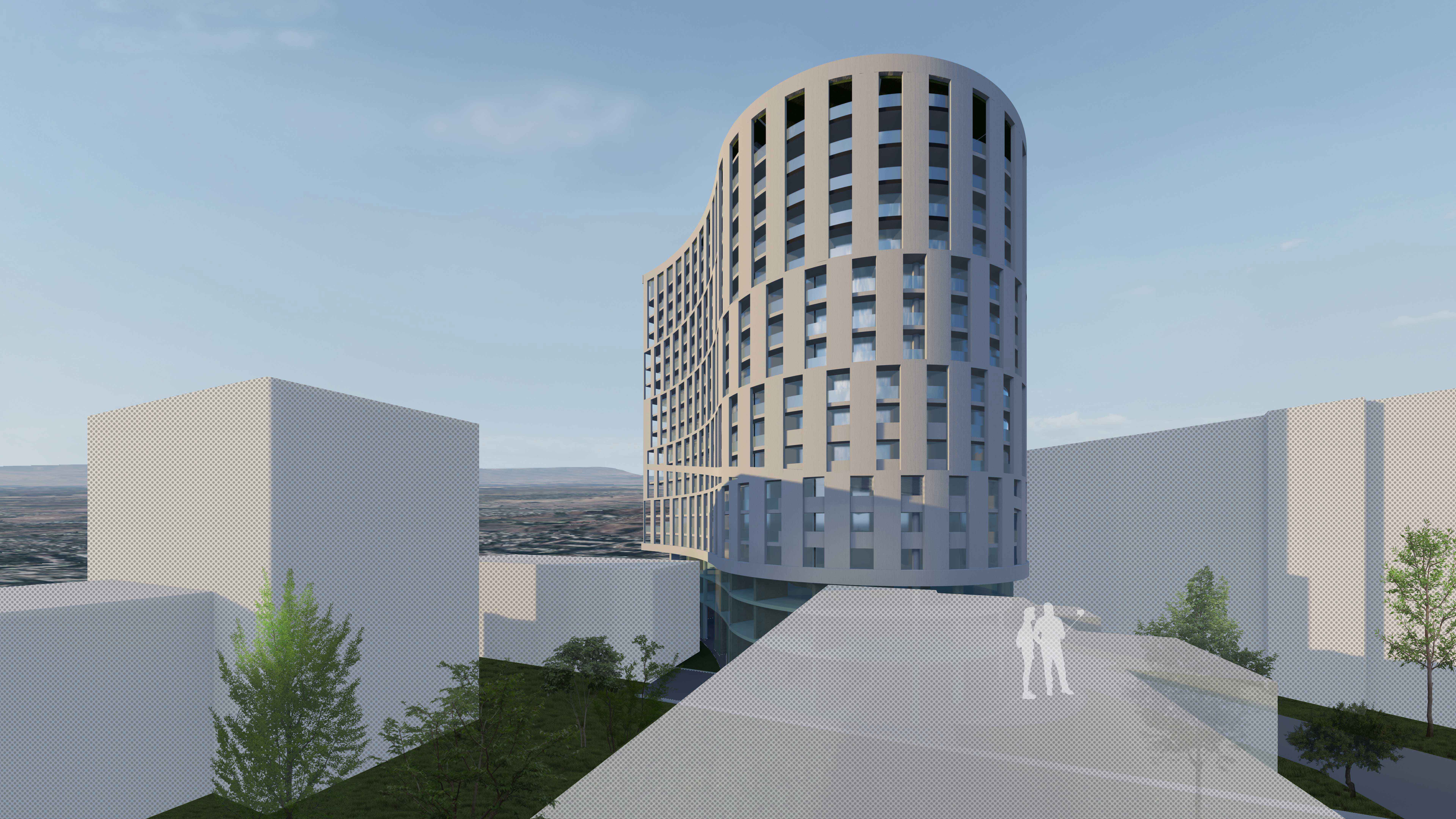 Residential and commercial building "Nork Tower" in the district Nork-Marash in Yerevan alternate view