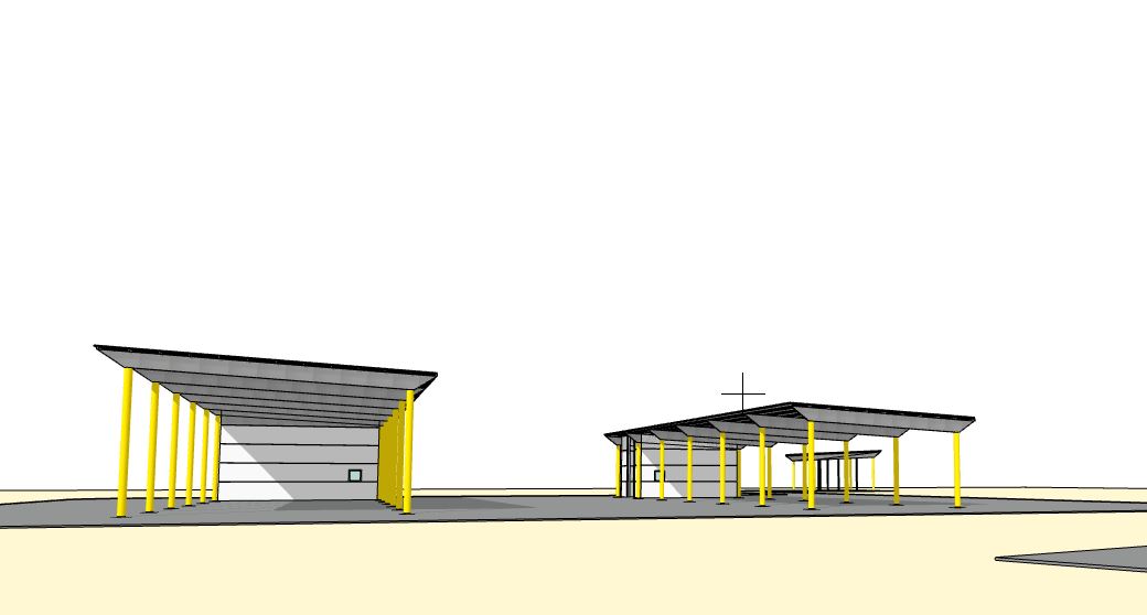 Almond processing facility and Agricultural equipment garages in Vanand alternate view