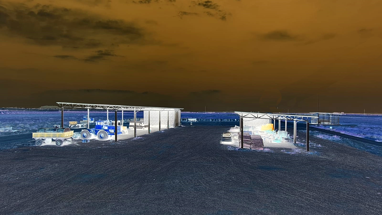 Almond processing facility and Agricultural equipment garages in Vanand alternate view