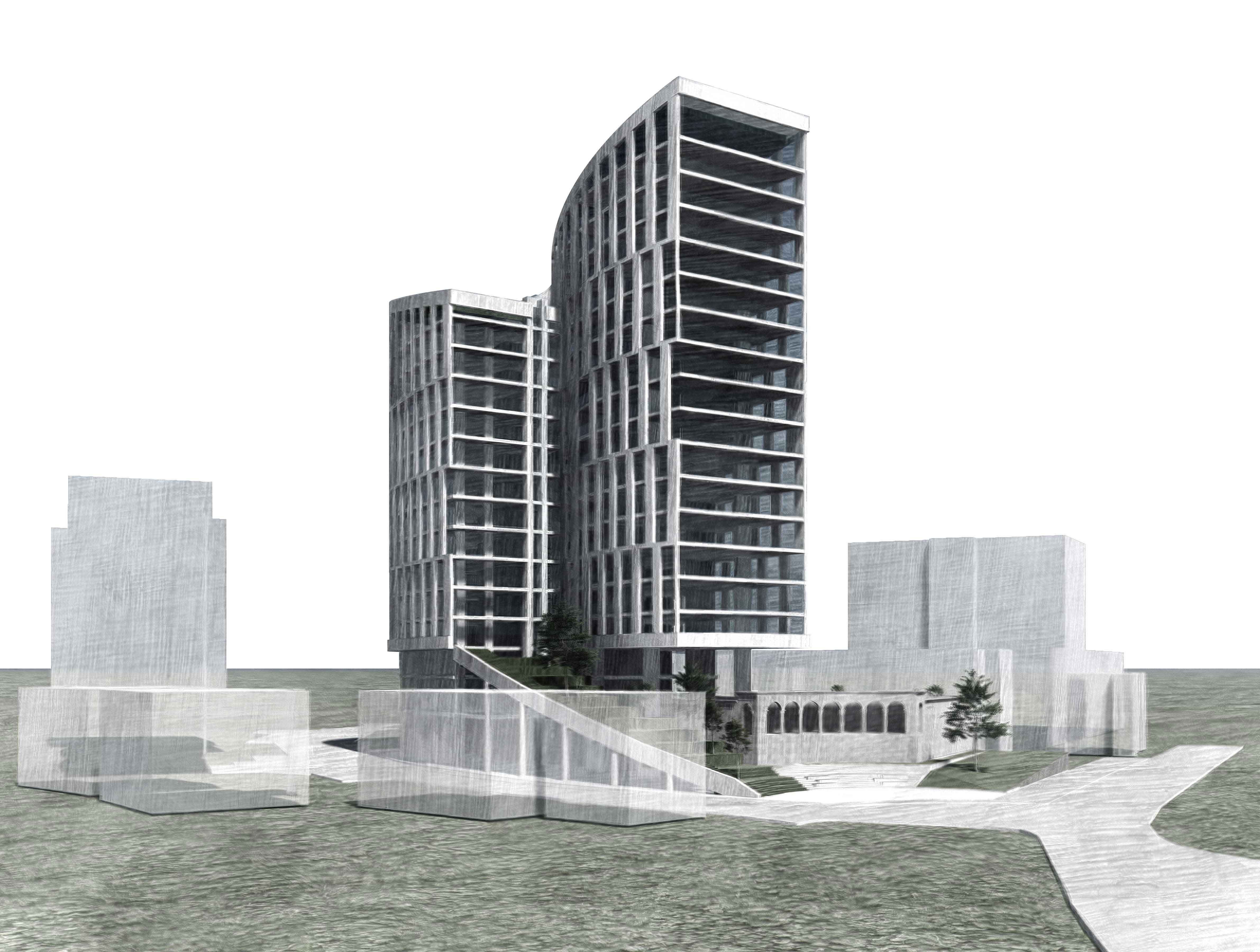 Residential and commercial building "Nork Tower" in the district Nork-Marash in Yerevan alternate view