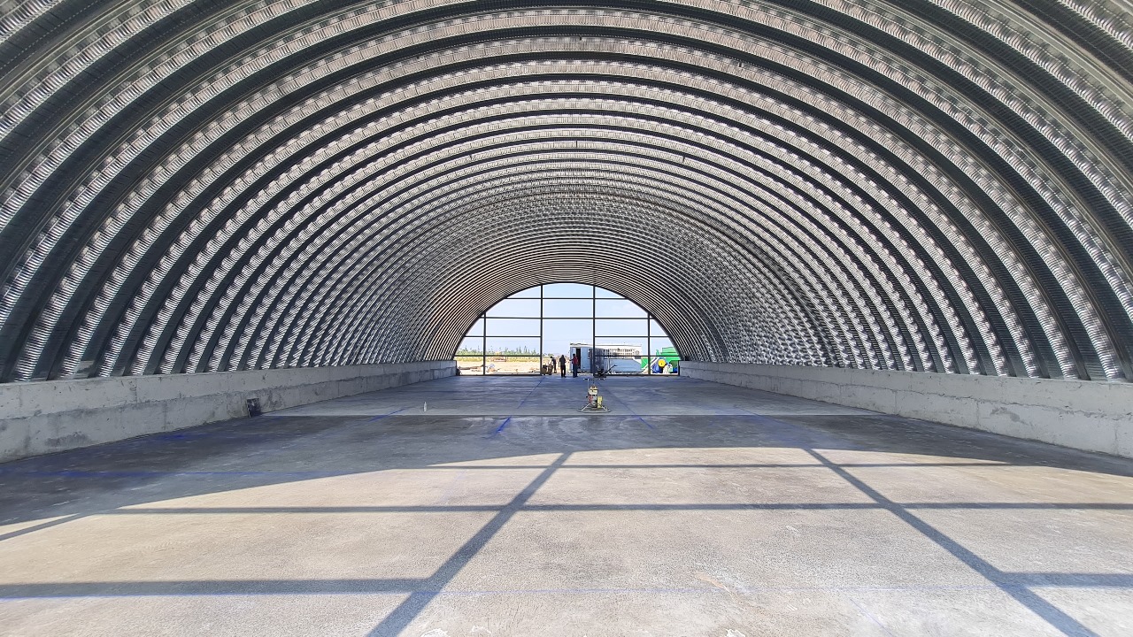 Almond processing facility and Agricultural equipment garages in Vanand alternate view