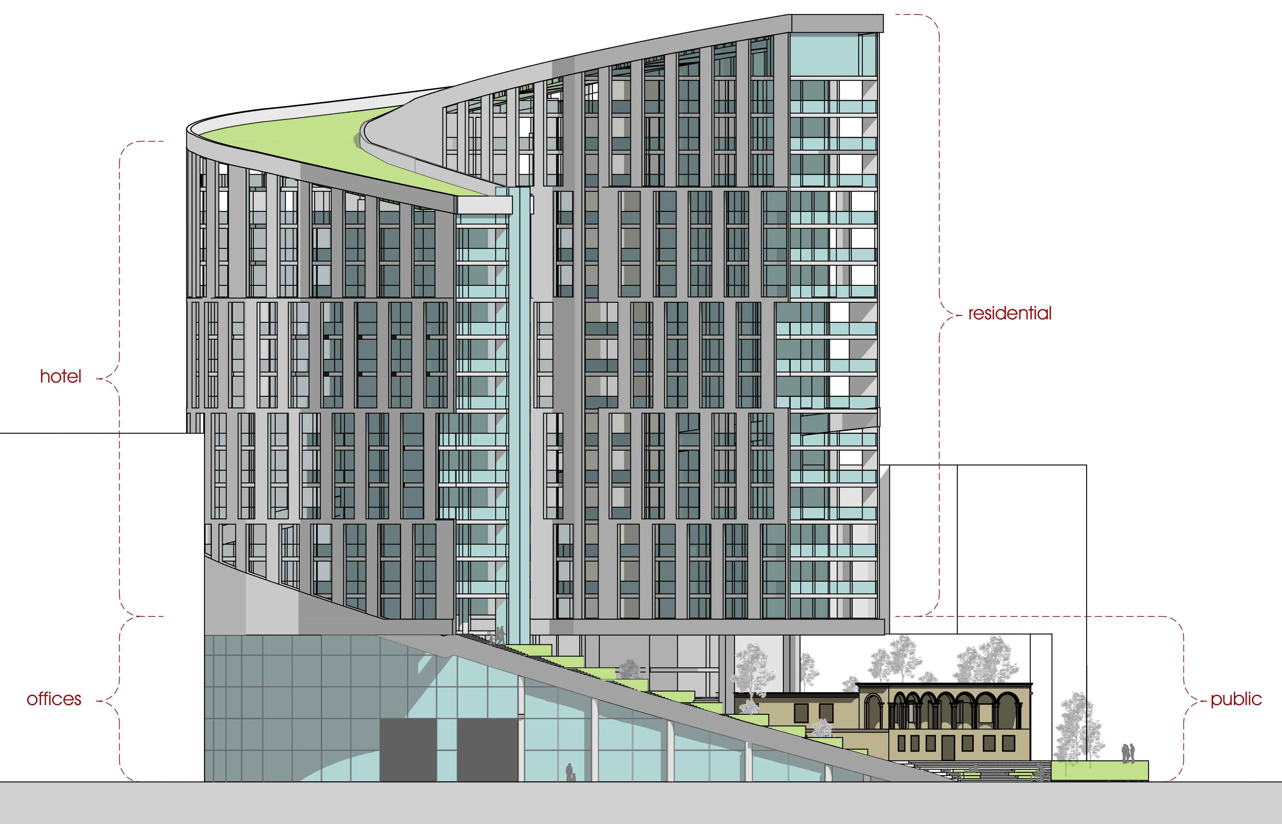 Residential and commercial building "Nork Tower" in the district Nork-Marash in Yerevan alternate view